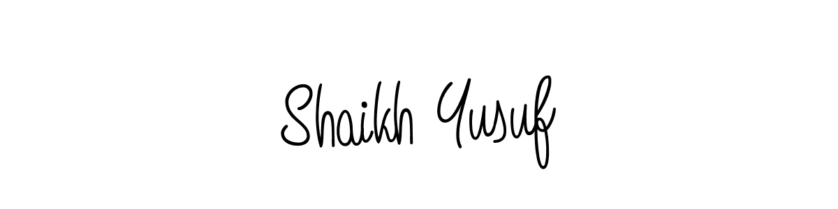 Create a beautiful signature design for name Shaikh Yusuf. With this signature (Angelique-Rose-font-FFP) fonts, you can make a handwritten signature for free. Shaikh Yusuf signature style 5 images and pictures png