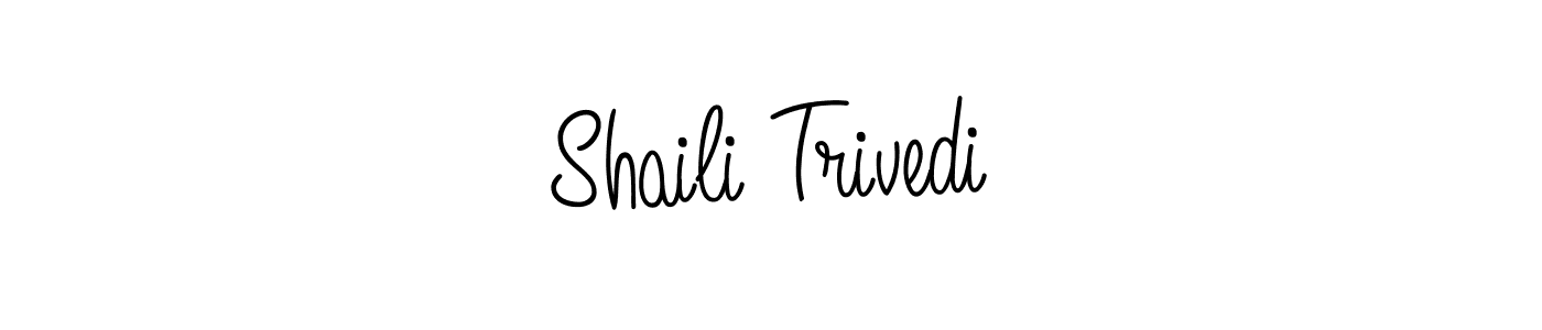 How to make Shaili Trivedi name signature. Use Angelique-Rose-font-FFP style for creating short signs online. This is the latest handwritten sign. Shaili Trivedi signature style 5 images and pictures png