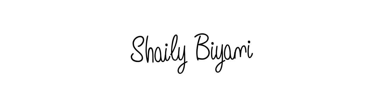 Shaily Biyani stylish signature style. Best Handwritten Sign (Angelique-Rose-font-FFP) for my name. Handwritten Signature Collection Ideas for my name Shaily Biyani. Shaily Biyani signature style 5 images and pictures png