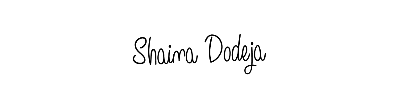 Use a signature maker to create a handwritten signature online. With this signature software, you can design (Angelique-Rose-font-FFP) your own signature for name Shaina Dodeja. Shaina Dodeja signature style 5 images and pictures png