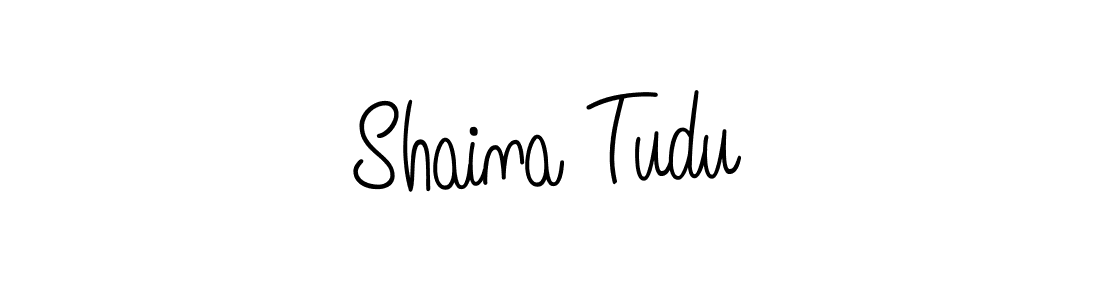 Make a beautiful signature design for name Shaina Tudu. With this signature (Angelique-Rose-font-FFP) style, you can create a handwritten signature for free. Shaina Tudu signature style 5 images and pictures png