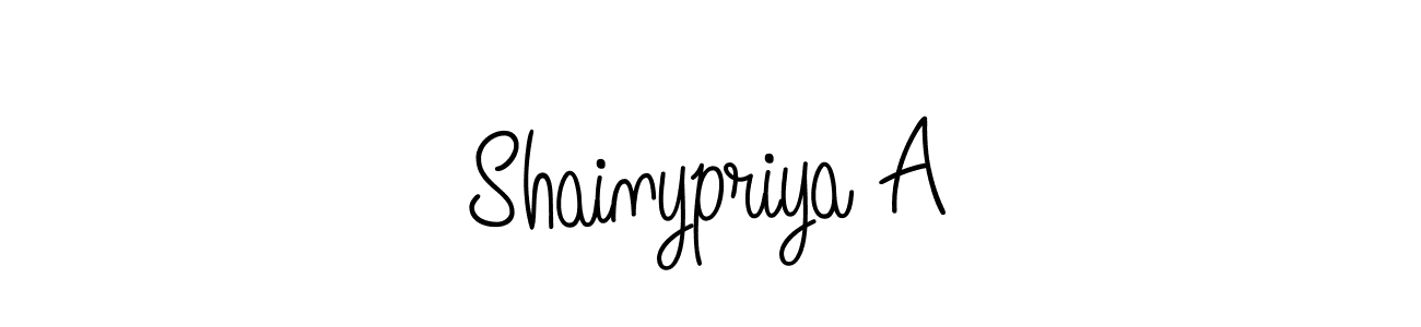 Make a beautiful signature design for name Shainypriya A. With this signature (Angelique-Rose-font-FFP) style, you can create a handwritten signature for free. Shainypriya A signature style 5 images and pictures png