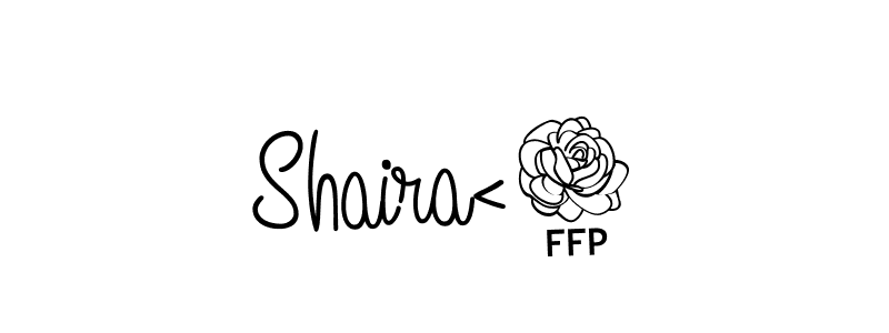 How to make Shaira<3 name signature. Use Angelique-Rose-font-FFP style for creating short signs online. This is the latest handwritten sign. Shaira<3 signature style 5 images and pictures png