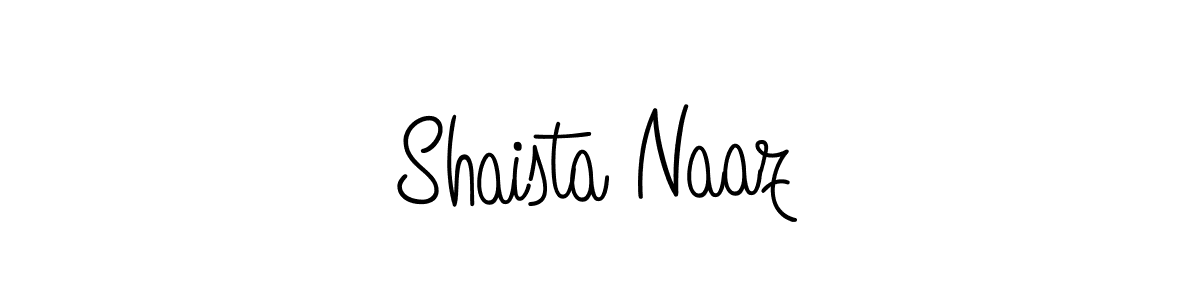 Make a beautiful signature design for name Shaista Naaz. With this signature (Angelique-Rose-font-FFP) style, you can create a handwritten signature for free. Shaista Naaz signature style 5 images and pictures png