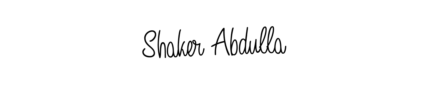How to make Shaker Abdulla signature? Angelique-Rose-font-FFP is a professional autograph style. Create handwritten signature for Shaker Abdulla name. Shaker Abdulla signature style 5 images and pictures png