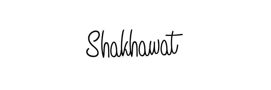 Use a signature maker to create a handwritten signature online. With this signature software, you can design (Angelique-Rose-font-FFP) your own signature for name Shakhawat. Shakhawat signature style 5 images and pictures png