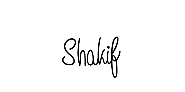 Use a signature maker to create a handwritten signature online. With this signature software, you can design (Angelique-Rose-font-FFP) your own signature for name Shakif. Shakif signature style 5 images and pictures png