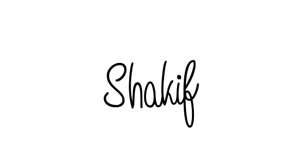 Use a signature maker to create a handwritten signature online. With this signature software, you can design (Angelique-Rose-font-FFP) your own signature for name Shakif. Shakif signature style 5 images and pictures png