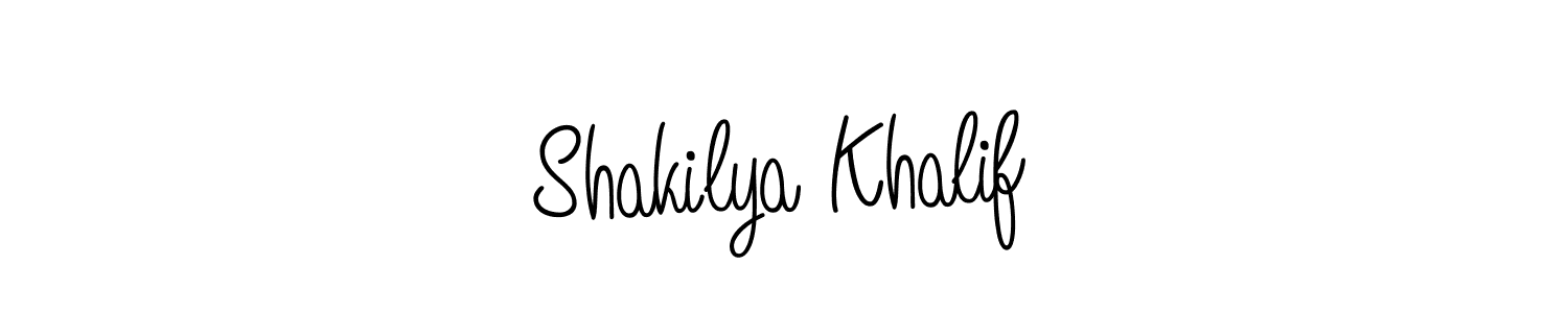 Make a beautiful signature design for name Shakilya Khalif. With this signature (Angelique-Rose-font-FFP) style, you can create a handwritten signature for free. Shakilya Khalif signature style 5 images and pictures png