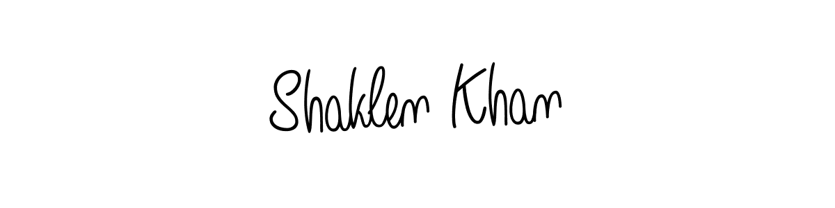 Use a signature maker to create a handwritten signature online. With this signature software, you can design (Angelique-Rose-font-FFP) your own signature for name Shaklen Khan. Shaklen Khan signature style 5 images and pictures png