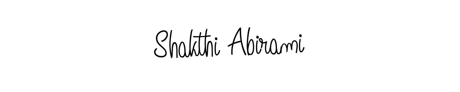 Use a signature maker to create a handwritten signature online. With this signature software, you can design (Angelique-Rose-font-FFP) your own signature for name Shakthi Abirami. Shakthi Abirami signature style 5 images and pictures png