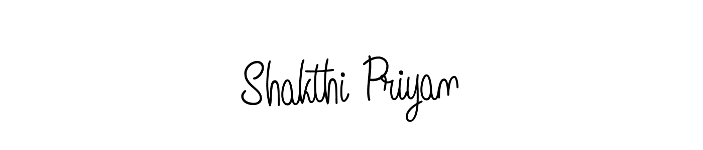 Use a signature maker to create a handwritten signature online. With this signature software, you can design (Angelique-Rose-font-FFP) your own signature for name Shakthi Priyan. Shakthi Priyan signature style 5 images and pictures png