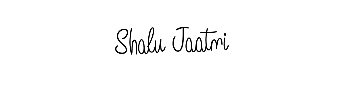 Make a beautiful signature design for name Shalu Jaatni. With this signature (Angelique-Rose-font-FFP) style, you can create a handwritten signature for free. Shalu Jaatni signature style 5 images and pictures png
