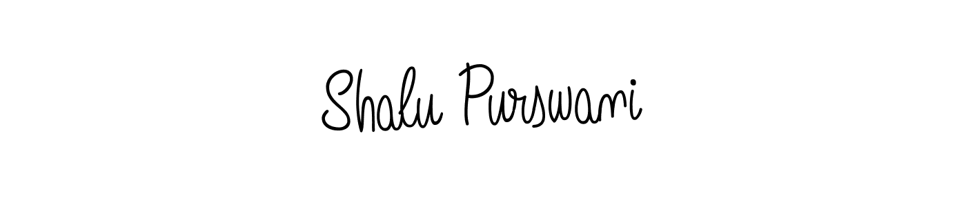 How to make Shalu Purswani name signature. Use Angelique-Rose-font-FFP style for creating short signs online. This is the latest handwritten sign. Shalu Purswani signature style 5 images and pictures png