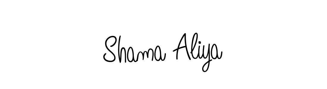 Make a beautiful signature design for name Shama Aliya. With this signature (Angelique-Rose-font-FFP) style, you can create a handwritten signature for free. Shama Aliya signature style 5 images and pictures png