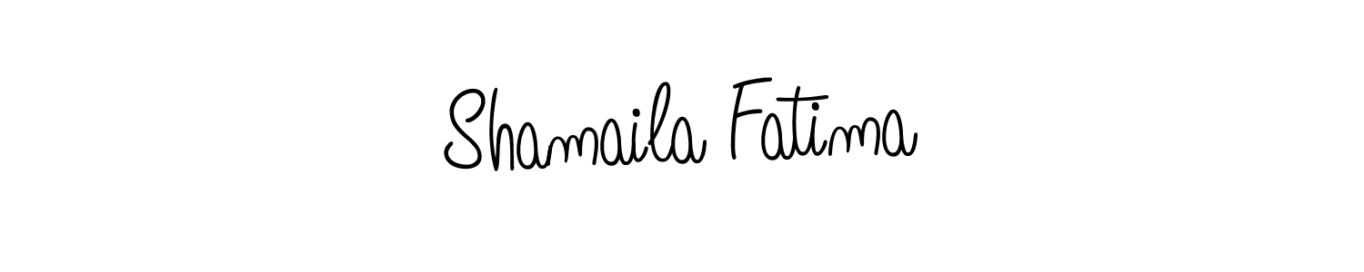 You should practise on your own different ways (Angelique-Rose-font-FFP) to write your name (Shamaila Fatima) in signature. don't let someone else do it for you. Shamaila Fatima signature style 5 images and pictures png