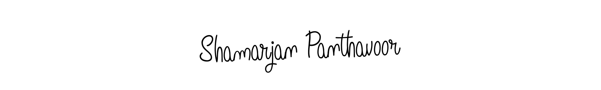 The best way (Angelique-Rose-font-FFP) to make a short signature is to pick only two or three words in your name. The name Shamarjan Panthavoor include a total of six letters. For converting this name. Shamarjan Panthavoor signature style 5 images and pictures png