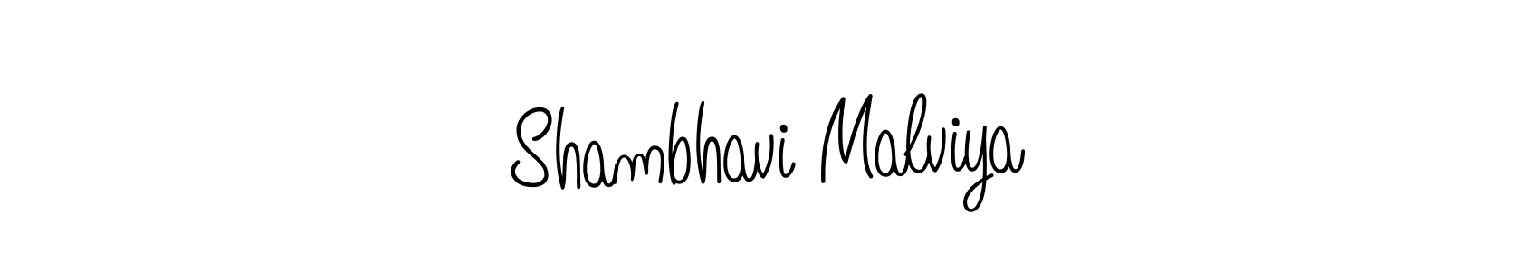 You should practise on your own different ways (Angelique-Rose-font-FFP) to write your name (Shambhavi Malviya) in signature. don't let someone else do it for you. Shambhavi Malviya signature style 5 images and pictures png