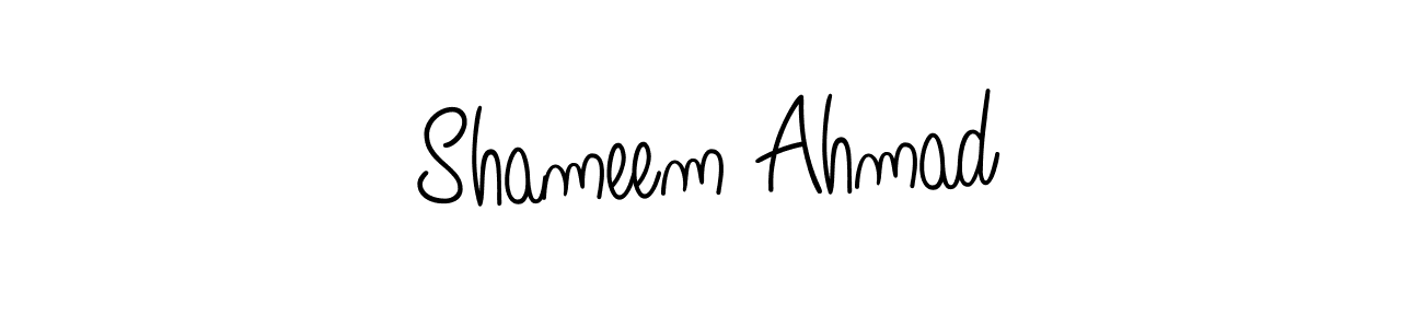 You should practise on your own different ways (Angelique-Rose-font-FFP) to write your name (Shameem Ahmad) in signature. don't let someone else do it for you. Shameem Ahmad signature style 5 images and pictures png