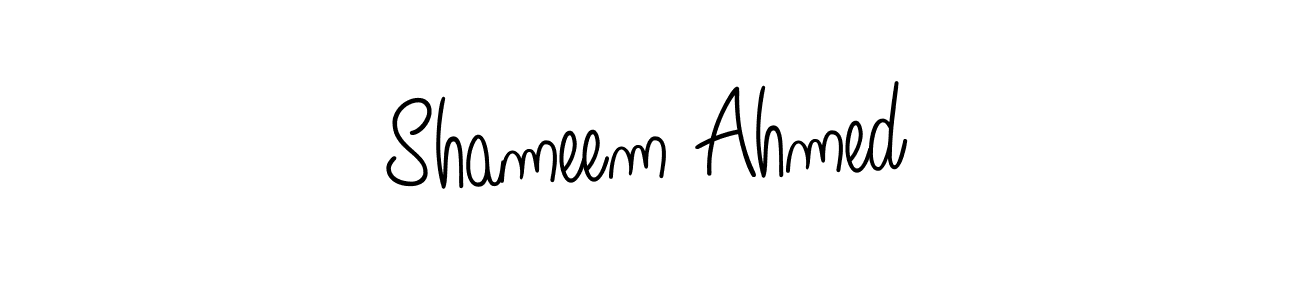 How to make Shameem Ahmed name signature. Use Angelique-Rose-font-FFP style for creating short signs online. This is the latest handwritten sign. Shameem Ahmed signature style 5 images and pictures png