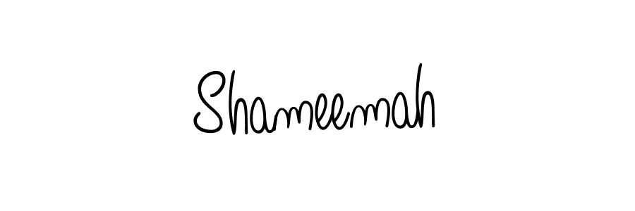 How to make Shameemah name signature. Use Angelique-Rose-font-FFP style for creating short signs online. This is the latest handwritten sign. Shameemah signature style 5 images and pictures png