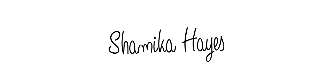 How to Draw Shamika Hayes signature style? Angelique-Rose-font-FFP is a latest design signature styles for name Shamika Hayes. Shamika Hayes signature style 5 images and pictures png