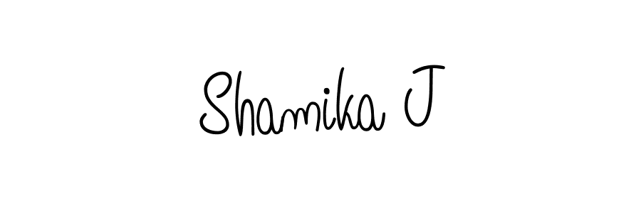 Also we have Shamika J name is the best signature style. Create professional handwritten signature collection using Angelique-Rose-font-FFP autograph style. Shamika J signature style 5 images and pictures png