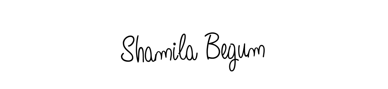 Use a signature maker to create a handwritten signature online. With this signature software, you can design (Angelique-Rose-font-FFP) your own signature for name Shamila Begum. Shamila Begum signature style 5 images and pictures png