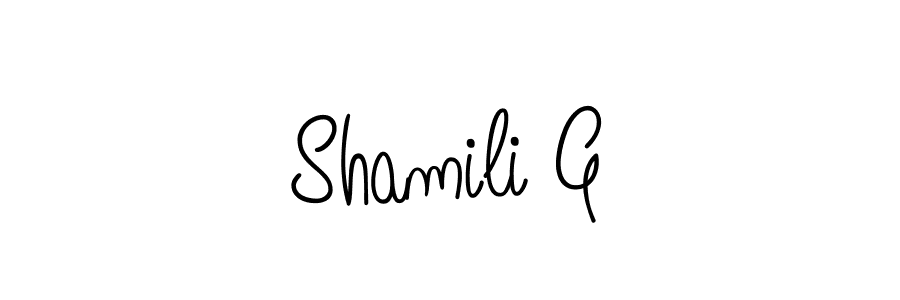 Shamili G stylish signature style. Best Handwritten Sign (Angelique-Rose-font-FFP) for my name. Handwritten Signature Collection Ideas for my name Shamili G. Shamili G signature style 5 images and pictures png