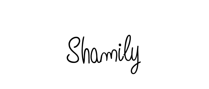 How to make Shamily signature? Angelique-Rose-font-FFP is a professional autograph style. Create handwritten signature for Shamily name. Shamily signature style 5 images and pictures png