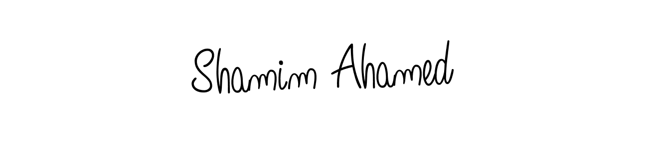 You should practise on your own different ways (Angelique-Rose-font-FFP) to write your name (Shamim Ahamed) in signature. don't let someone else do it for you. Shamim Ahamed signature style 5 images and pictures png