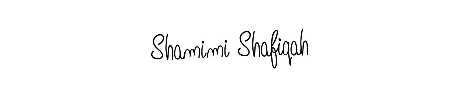 How to make Shamimi Shafiqah name signature. Use Angelique-Rose-font-FFP style for creating short signs online. This is the latest handwritten sign. Shamimi Shafiqah signature style 5 images and pictures png