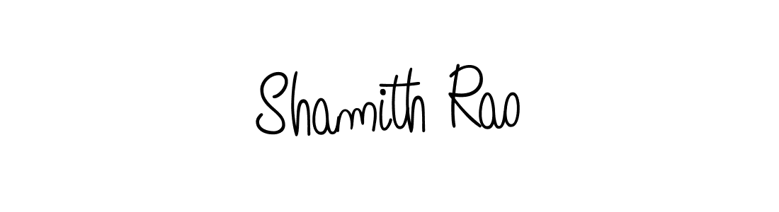 The best way (Angelique-Rose-font-FFP) to make a short signature is to pick only two or three words in your name. The name Shamith Rao include a total of six letters. For converting this name. Shamith Rao signature style 5 images and pictures png