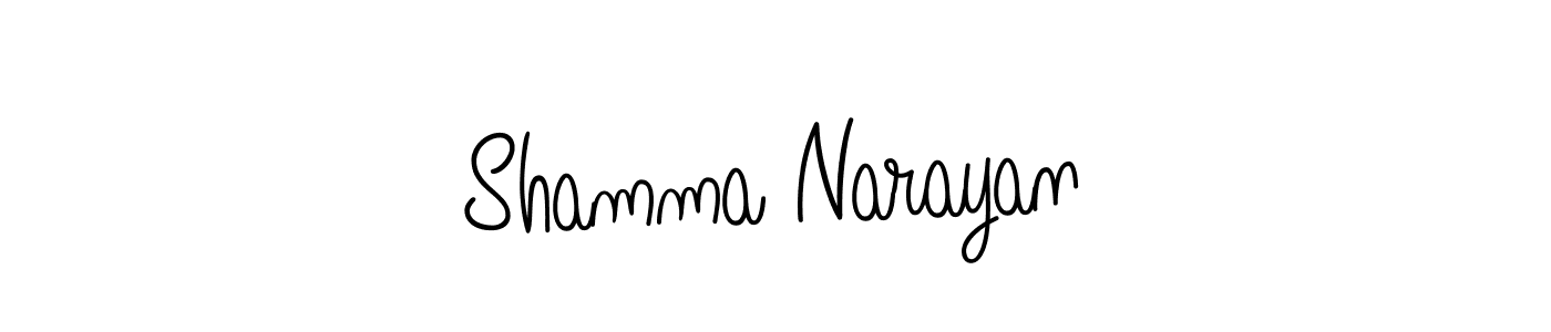 Use a signature maker to create a handwritten signature online. With this signature software, you can design (Angelique-Rose-font-FFP) your own signature for name Shamma Narayan. Shamma Narayan signature style 5 images and pictures png