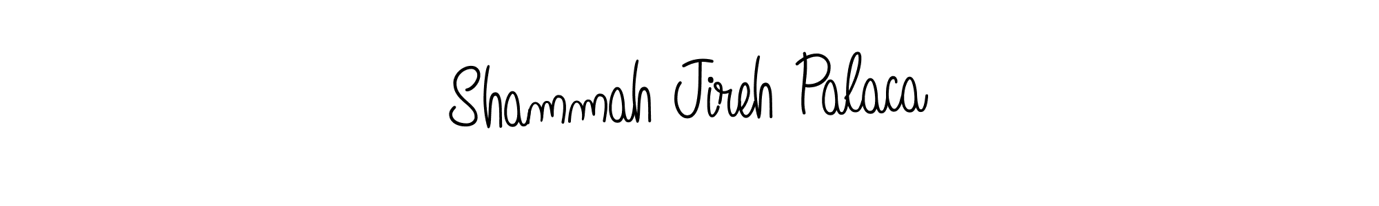 You should practise on your own different ways (Angelique-Rose-font-FFP) to write your name (Shammah Jireh Palaca) in signature. don't let someone else do it for you. Shammah Jireh Palaca signature style 5 images and pictures png