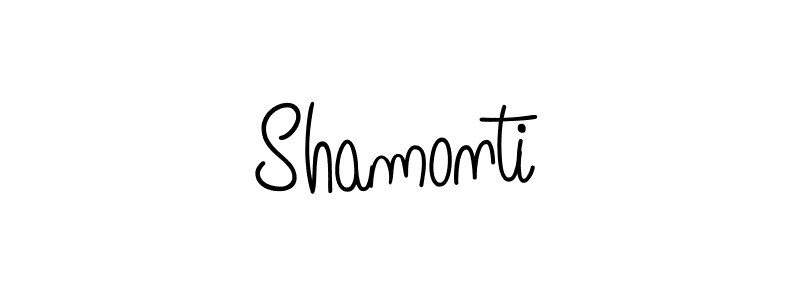 How to make Shamonti name signature. Use Angelique-Rose-font-FFP style for creating short signs online. This is the latest handwritten sign. Shamonti signature style 5 images and pictures png