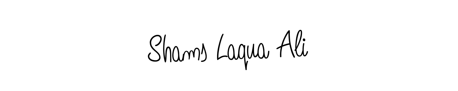 How to Draw Shams Laqua Ali signature style? Angelique-Rose-font-FFP is a latest design signature styles for name Shams Laqua Ali. Shams Laqua Ali signature style 5 images and pictures png