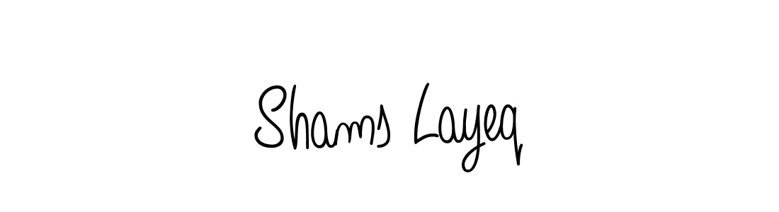 The best way (Angelique-Rose-font-FFP) to make a short signature is to pick only two or three words in your name. The name Shams Layeq include a total of six letters. For converting this name. Shams Layeq signature style 5 images and pictures png