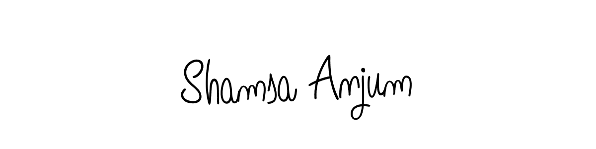 Shamsa Anjum stylish signature style. Best Handwritten Sign (Angelique-Rose-font-FFP) for my name. Handwritten Signature Collection Ideas for my name Shamsa Anjum. Shamsa Anjum signature style 5 images and pictures png