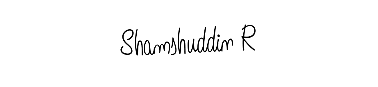 Make a beautiful signature design for name Shamshuddin R. With this signature (Angelique-Rose-font-FFP) style, you can create a handwritten signature for free. Shamshuddin R signature style 5 images and pictures png