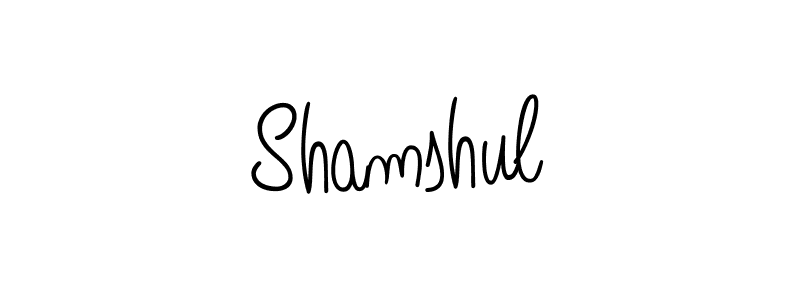 Make a beautiful signature design for name Shamshul. With this signature (Angelique-Rose-font-FFP) style, you can create a handwritten signature for free. Shamshul signature style 5 images and pictures png