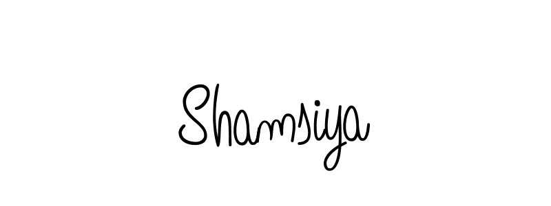 Make a beautiful signature design for name Shamsiya. With this signature (Angelique-Rose-font-FFP) style, you can create a handwritten signature for free. Shamsiya signature style 5 images and pictures png