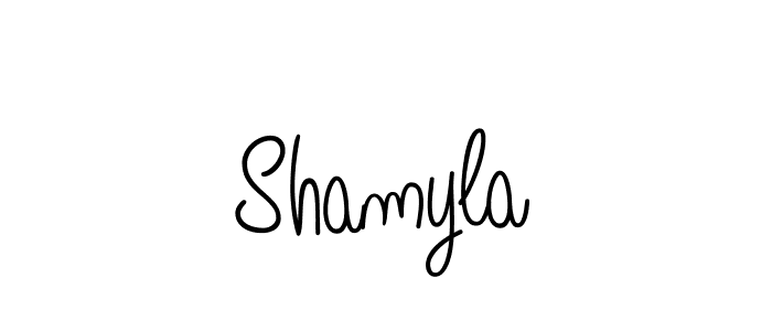 The best way (Angelique-Rose-font-FFP) to make a short signature is to pick only two or three words in your name. The name Shamyla include a total of six letters. For converting this name. Shamyla signature style 5 images and pictures png