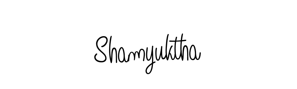 Shamyuktha stylish signature style. Best Handwritten Sign (Angelique-Rose-font-FFP) for my name. Handwritten Signature Collection Ideas for my name Shamyuktha. Shamyuktha signature style 5 images and pictures png