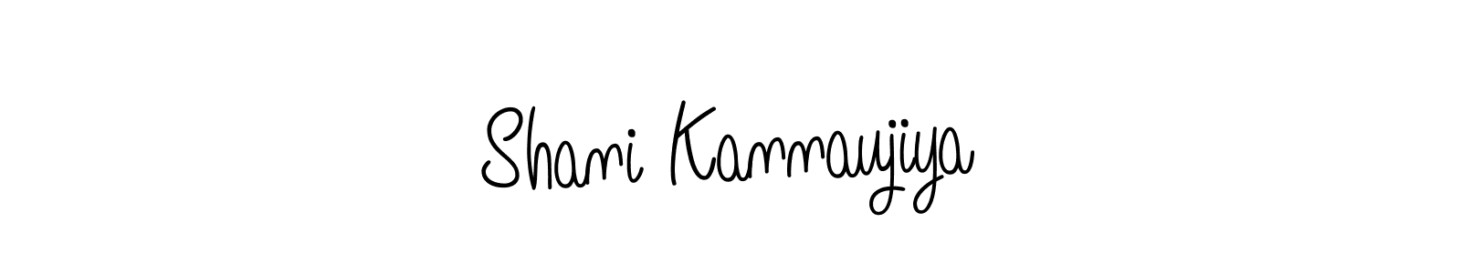 You should practise on your own different ways (Angelique-Rose-font-FFP) to write your name (Shani Kannaujiya) in signature. don't let someone else do it for you. Shani Kannaujiya signature style 5 images and pictures png