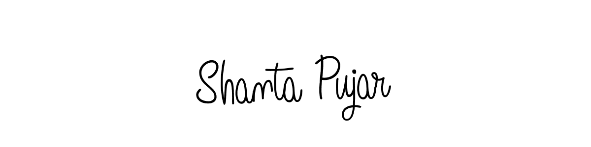 if you are searching for the best signature style for your name Shanta Pujar. so please give up your signature search. here we have designed multiple signature styles  using Angelique-Rose-font-FFP. Shanta Pujar signature style 5 images and pictures png
