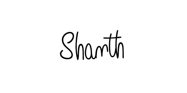 You should practise on your own different ways (Angelique-Rose-font-FFP) to write your name (Shanth) in signature. don't let someone else do it for you. Shanth signature style 5 images and pictures png