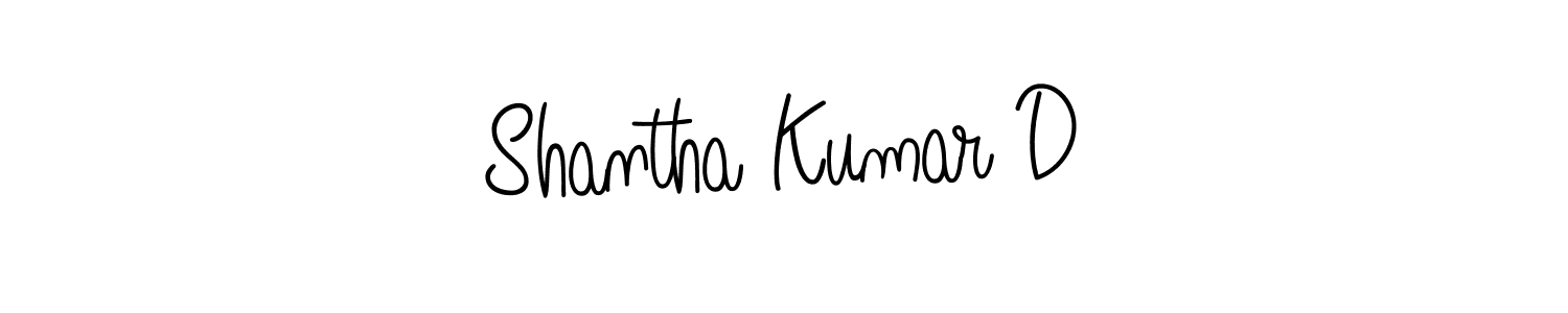 Design your own signature with our free online signature maker. With this signature software, you can create a handwritten (Angelique-Rose-font-FFP) signature for name Shantha Kumar D. Shantha Kumar D signature style 5 images and pictures png