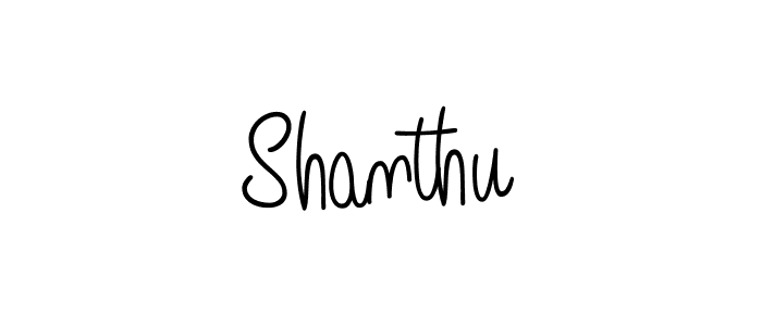 Make a beautiful signature design for name Shanthu. With this signature (Angelique-Rose-font-FFP) style, you can create a handwritten signature for free. Shanthu signature style 5 images and pictures png