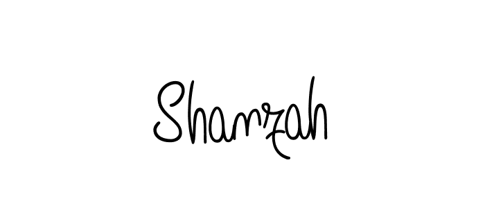 Make a beautiful signature design for name Shanzah. With this signature (Angelique-Rose-font-FFP) style, you can create a handwritten signature for free. Shanzah signature style 5 images and pictures png